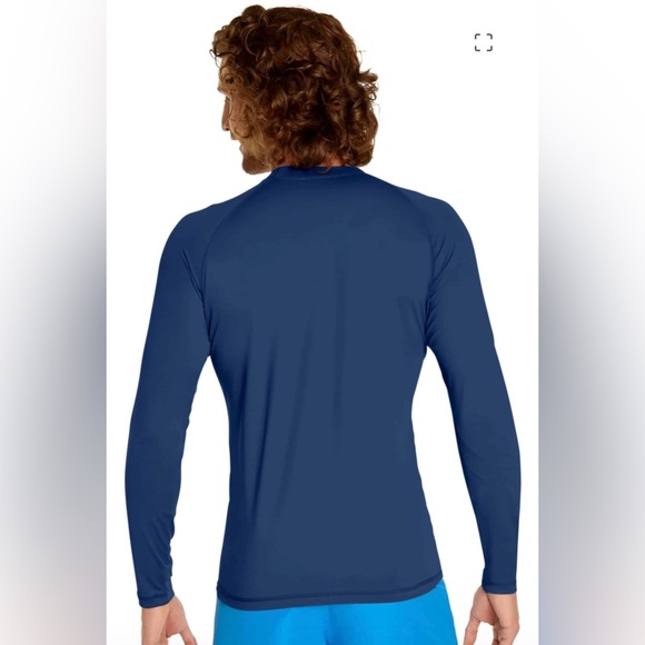 Wet effect long sleeve XL navy blue shirt - Picture 2 of 6